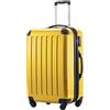 Hauptstadtkoffer ALEX Trolley Rigido Espandibile 65 cm (74 L) con Lucchetto TSA, Valigia da Viaggio Robusta con 4 Ruote Doppie, Giallo
