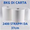 ★ OFFERTA 4 PALLET ★ Carta Rotoloni Industriali Bobina Carta 1200 strappi lunghi 37 cm Pura Cellulosa Rotolone carta Asciugatutto bianca 4,0 KG (2400 strappi 8,0KG totale)