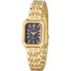SIBOSUN Orologio da polso quadrato da donna, al quarzo, in acciaio inox, con cristalli, alla moda, nero e oro, 2. Oro / Nero, Bracciale