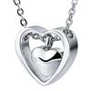 Beydodo Collana con Cuore in Acciaio Doppi Cuori Oro/Argento/Nero Collana con Pendente in Acciaio Inox Collana Urna Cineraria