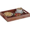 Relaxdays Vassoio da Portata in Legno di Mango, HLP: 5x36x26 cm, Tavoletta con Manici, Bordo Alto, Rettangolare, Marrone