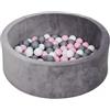 Innovaciones MS Vasca MISTI GRIGIA con Palline Rosa e Bianche 100 pz