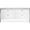 Alpes 190C-CONTENIMENTO-1 LIBERI IN CUCINA, Elemento Contenimento, mobile cucina, acciaio inox, cassetti laccati bianco opaco 190x65x90/95cm, 4 cassetti 90cm