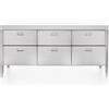 Alpes 190C-CONTENIMENTO-3 LIBERI IN CUCINA, Elemento Contenimento, mobile cucina, acciaio inox, larg. 190cm, prof. 65cm, alt. 90/95cm, 6 cassetti 60cm