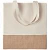 Shopper manici lunghi in cotone twill con dettagli in juta 38x41 cm personalizzate o neutre