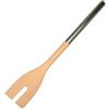Fackelmann 30375 Forchetta faggio e Manico Inox, Posate per Insalata, Legno, Acciaio Inossidabile, 34 x 6 cm