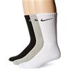 NIKE 3ppk Value Cotton Crew-smlx, Calze Uomo, Carbon Heather/White/Black, M