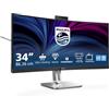 Philips Monitors Philips 34B2U6603CH - Monitor curvo WQHD da 34 pollici, altezza regolabile, altoparlanti, webcam da 5 MP, cancellazione del rumore, HDR400 (3440x1440, HDMI, DisplayPort, USB-C, USB Hub) grigio scuro
