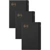 nu: Kraft, quaderno A5 cucito - nero - Confezione multipla da 3