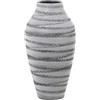 Alexandra House Living Vaso Grigio Ceramica Strisce 22 x 21 x 39 cm