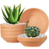 Laerjin Terra Cotta Vasi Laergin in terracotta poco profonda da 16,43 cm, con foro di drenaggio, vasi in ceramica per piante da interno ed esterno (confezione da 6)