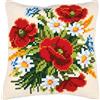 VERVACO Kit Cuscino Punto Croce FIORI Set Ricamo Principianti Cuscini Gobelin Decorativi ca. 40 x 40 cm Accessori Per Lavoretti Creativi DIY Casa Decor Hobby Adulti Cross Stitch