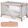 hauck Lettino Da Viaggio Dream N Play Plus - Culla Neonato Da 0 Mesi Fino a 15kg - Letto Pieghevole 120x60cm, Con Borsa - Box Bambini Con Apertura, Compatto - Dusty Cork