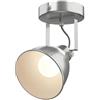 Bakaji Lampadario Lampada Parete Soffitto con Faretto Portalampada Direzionabile Struttura in Metallo Silver Design Moderno Industriale Attacco E14 Lampadina Max 25W Illuminazione Casa (1 Luce)