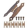 HomeTools.eu Fuxxer 6 x cerniere anticate, design in ferro e bronzo per armadi, ante, cassettiere, cassette, scatole, in stile vintage, rustico e retrò - 65 X 34 mm, set da 6 pezzi