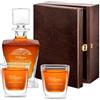 Maverton caraffa per whisky da 800 ml con incisione + 2/4 /6 bicchieri - Decanter per whisky in vetro - Incisione personalizzata - Set per il whisky per Lui per compleanno - Il Mondo