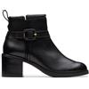 Clarks Rifinitura a Camera, Anfibi Donna, Pelle Nera, 38 EU