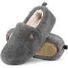 EverFoams Pantofole chiuse da donna Lana finta pelosa Morbido Leggero Antiscivolo Scarpe da casa Grigio cenere, 36-37 EU