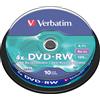 Verbatim 10 DVD-RW Riscrivibili Matt Silver 4.7GB AZO 4X cake Box - 43552