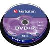 Verbatim 10 DVD+R Matt Silver AZO 4.7GB 16x in Spindle - 43498