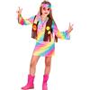 W WIDMANN MILANO Party Fashion - costume da bambina hippie, vestito, flower power, carnevale