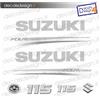 Adesivi motore marino fuoribordo Suzuki 115 cv four stroke bianco 2018 stickers