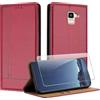 JayModCase Custodia per Samsung Galaxy J6 2018 con Pellicola Proteggi Schermo, Cover in PU Pelle Portafoglio per Samsung J6 2018 con Slot Schede Supporto Stand Magnetica Chiusura Antiurto - Rosso