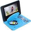 Zunate Lettore DVD Portatile, Lettore DVD con Schermo HD da 6,8 Pollici, Supporto Lettore DVD Mobile Girevole a 270 Gradi, Disco U/cassetta SD/MMC, con Telecomando, per Auto/bambini/casa/viaggi(UE-blu)