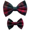 dod.i_boutique Papillon per cani, in tessuto scozzese, accessorio per collare, fatto a mano (grande, rosso verde)