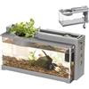 Zasdvn Acquario In Vetro Acquario | Moderno Acquario Da Tavolo Silenzioso Con Pompa Ad Aria Per Alghe, Decorazione Da Tavolo Piccoli Coralli, Pesci Betta, Gamberetti, 31,5x13x16,5 Cm