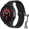 MoKo Cinturino Compatibile con Samsung Galaxy Watch 7 FE 6 5 4 40mm 44mm/Watch 6 4 Classic 43mm 47mm 42mm 46mm/5 Pro 45mm/3 41mm/Active 2, 20mm Cinturino in Silicone con Fibbia Magnetica, Nero