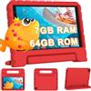 YESTEL Tablet Bambini 8 Pollici, 7GB RAM 64GB ROM 1TB Espandibile, WiFi 6 BT 5.0, 5MP+2MP, 3600mAh, 1280*800, GPS, Apprendimento Educazione, Controllo Parentale,Android Tablet PC con Custodia, Vermiglio