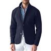 LinRim Cappotto di lana da uomo caldo cappotto corto invernale giacca business trench elegante top coat corto giacca colletto alto streetwear cappotti leggeri blazer giacca per il tempo libero, Blu scuro, XS