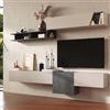 DEGHI Parete attrezzata 262x30x220h cm cashmere e piombo - Clary