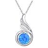 KINGWHYTE Collana in argento Sterling 925 con opale e ciondolo a forma di fenice, da donna, con pietra portafortuna, regalo di compleanno per lei, 45,7 cm + 5,1 cm, Argento sterling, Opale