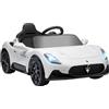 AIYAPLAY Macchina Elettrica per Bambini 3-6 Anni 12V Licenza Maserati MC20, 3-5km/h Auto Elettrica per Bambini con 2 Motori, Sospensioni, Telecomando, Musica, Clacson e Fari LED, Bianco