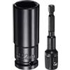 QUARKZMAN Bussole Impatto Profondo 6 Punti Attacco 1/2 22mm Lunghezza 3 Adattatori Codolo Esagonale 1/2 1/4 Fosfato, Kit Accessori Adattatori Prese Cr-V per Bulloni Esagonali Dadi
