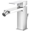 Faustina Rubinetto per Bidet WC con Tirante e Piletta, Miscelatore Monoelmo Bidet in acciaio inox regolabile con giunto sferico Ottone, Cromato Lucido