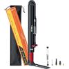 Tiakia Pompa Bici con Manometro, Mini Pompa per Bicicletta Portatile, Alluminio pompa bici con valvola Presta e Schrader Adatto per MTB BMX Bici da Strada Palline