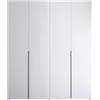 AVANTI TRENDSTORE Sernio - Armadio a 4 ante a battente in legno laminato di colore bianco opaco, perfetto per la camera da letto o l'ingresso. Dimensioni ca. LAP 180x209x52 cm.
