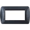 ETTROIT LN85414 Placca 4P Serie Space Colore Nero Satinato Compatibile Con Bticino Living Light LN85414