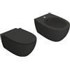 Ceramica Globo - 4All SENZA BRIDA sospesi Wc + bidet + coprivaso soft [SMOKE OPACO] - MDS03SK+MDS09SK+MDR20SK