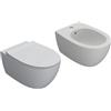 Ceramica Globo - 4All SENZA BRIDA sospesi Wc + bidet + coprivaso soft [GHIACCIO OPACO] - MDS03GH-MDS09GH-MDR20GH