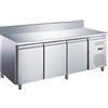 Ristoattrezzature Modello: 9369,Tavolo frigo refrigerato 3 porte in acciaio inox con alzatina -2 +8 °C 1795x700x850 h mm tropicalizzato