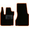 QUEMAR Tappetini Auto compatibili con Smart Fortwo W453 dal 2014 / Kit Set 2 Tappeti in Moquette e Gomma su Misura/Ricami e Colori Personalizzati (0 Ricami, Bordo Arancio)
