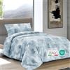 Dorian Home - Set Copripiumino Matrimoniale 250x210 con Sacco in 100% Puro Cotone + 2 Federe Cuscino Letto 50x80 con Patella di 18 cm (Nebula Azzurro, Una Piazza e Mezza - 200x210 cm)