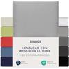 Dreamzie Topper Lenzuolo con Angoli Singolo Cotone 180x200 cm - 200x200 cm, Altezza Materasso fino a 15 cm- Lenzuolo con Angoli Grigio - Certificato senza Prodotti Chimici (Oeko TEX)