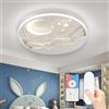 AHXIAOZN Plafoniera Cameretta Bambini, Lampada Da Soffitto A LED Per Bambini Dimmerabile Con Telecomando, Star Moon Creativa Plafoniera Acrilico Camera dei bambini per Ragazzi Ragazze Soggiorno, Bianco