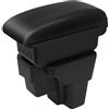 YJYWZH Bracciolo per with Kia Stonic Rio 2015-2024 con USB e USB-C | 2 Porte USB e 1 USB-C, Doppio vano portaoggetti, Bracciolo centrale scorrevole, Pelle PU, Base specifica per veicolo