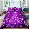 Loussiesd Albero di Natale, set biancheria da letto 3 pezzi per bambine e ragazze in morbida microfibra con copripiumino stampato tema natalizio chic invernale fiocchi neve 2 federe,220x260cm